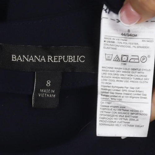 Banana Republic Women Navy Size 8 Knee Length Sheath Long Sleeve Dress
