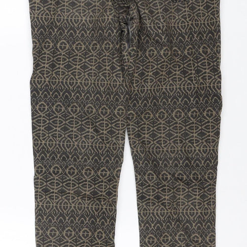 H&M Women’s Brown Aztec Geometric Skinny Stretch Jeans UK 10