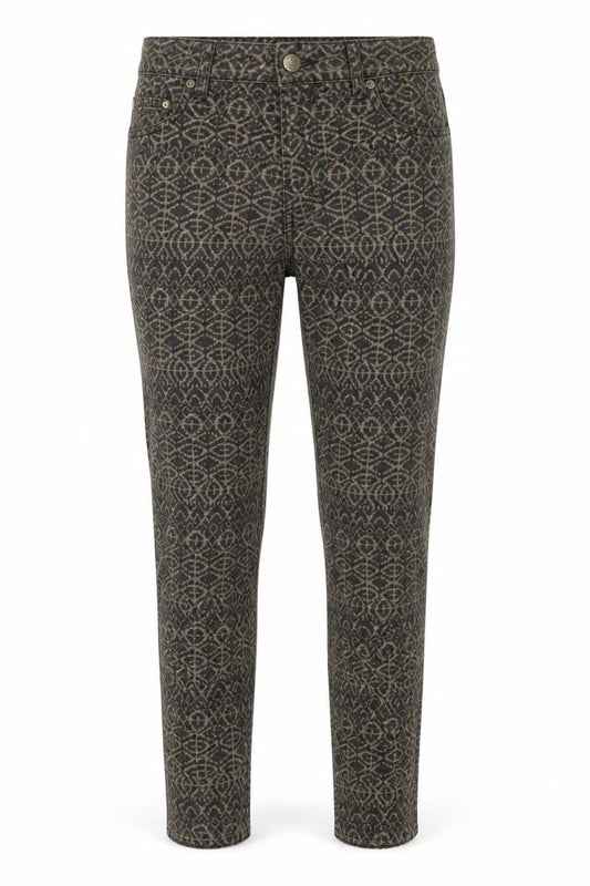 H&M Women’s Brown Aztec Geometric Skinny Stretch Jeans UK 10