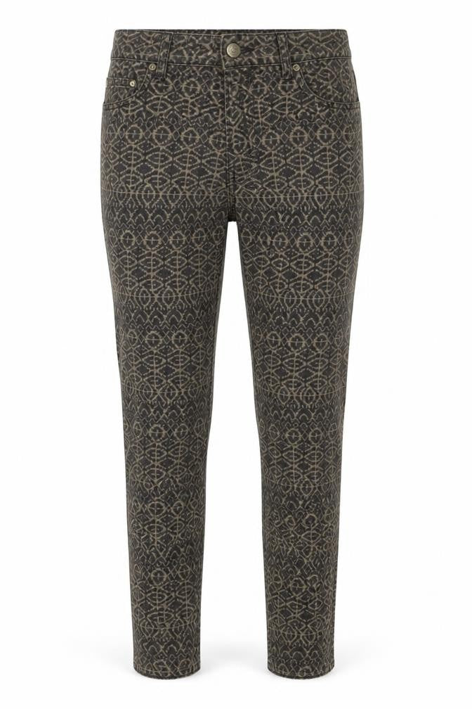 H&M Women’s Brown Aztec Geometric Skinny Stretch Jeans UK 10