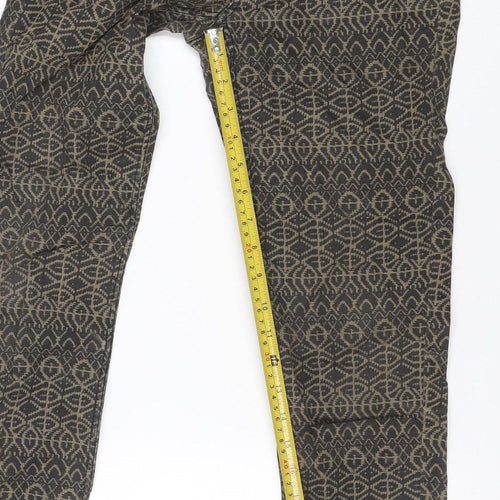 H&M Women’s Brown Aztec Geometric Skinny Stretch Jeans UK 10