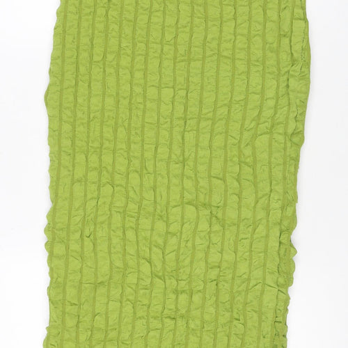 PrettyLittleThing Women Green UK 12 Ruffle Bodycon Knee Dress