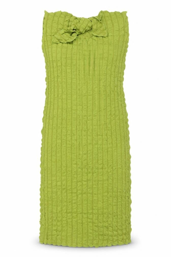 PrettyLittleThing Women Green UK 12 Ruffle Bodycon Knee Dress
