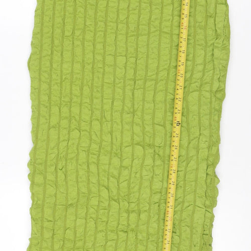 PrettyLittleThing Women Green UK 12 Ruffle Bodycon Knee Dress