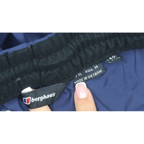 Berghaus Men's Blue L Snow Pants Elastic Waist Drawstring Ankle Outdoor