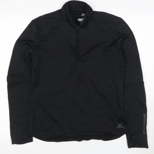 Adidas Unisex Black S Energy Run Climawarm 1/4 Zip Running Sweatshirt