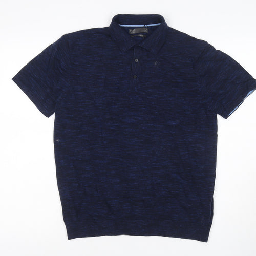 Marks and Spencer Men's Blue M Cotton Rich Short Sleeve Polo Shirt