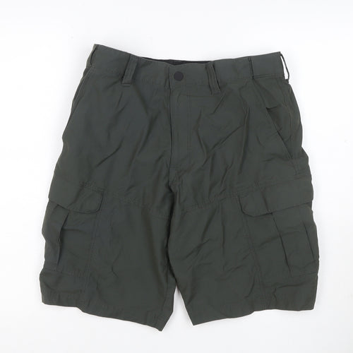 Marks & Spencer Men's Green 32in Cargo Shorts Cotton Blend Pockets