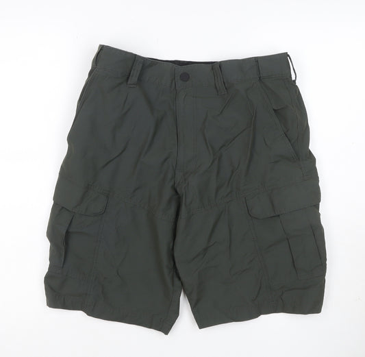 Marks & Spencer Men's Green 32in Cargo Shorts Cotton Blend Pockets