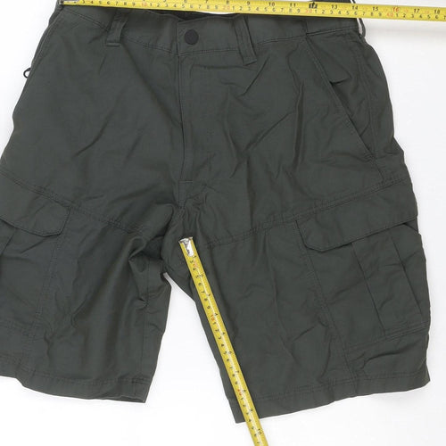 Marks & Spencer Men's Green 32in Cargo Shorts Cotton Blend Pockets