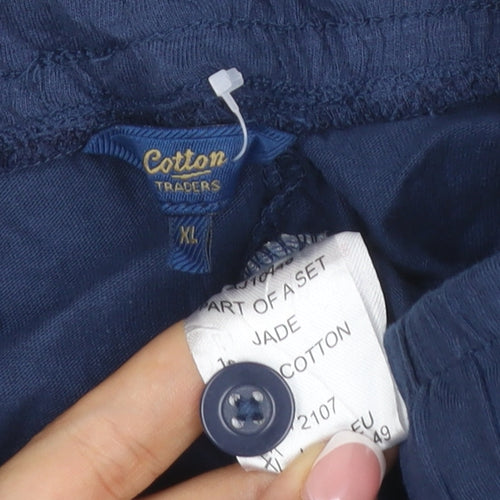 Cotton Traders Men’s Blue XL Drawstring Elastic Waist Casual Shorts