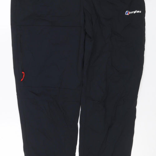 Berghaus Men’s Black XL Waterproof Rain Trousers Elastic Waist Logo