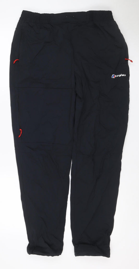 Berghaus Men’s Black XL Waterproof Rain Trousers Elastic Waist Logo