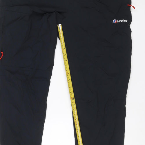Berghaus Men’s Black XL Waterproof Rain Trousers Elastic Waist Logo