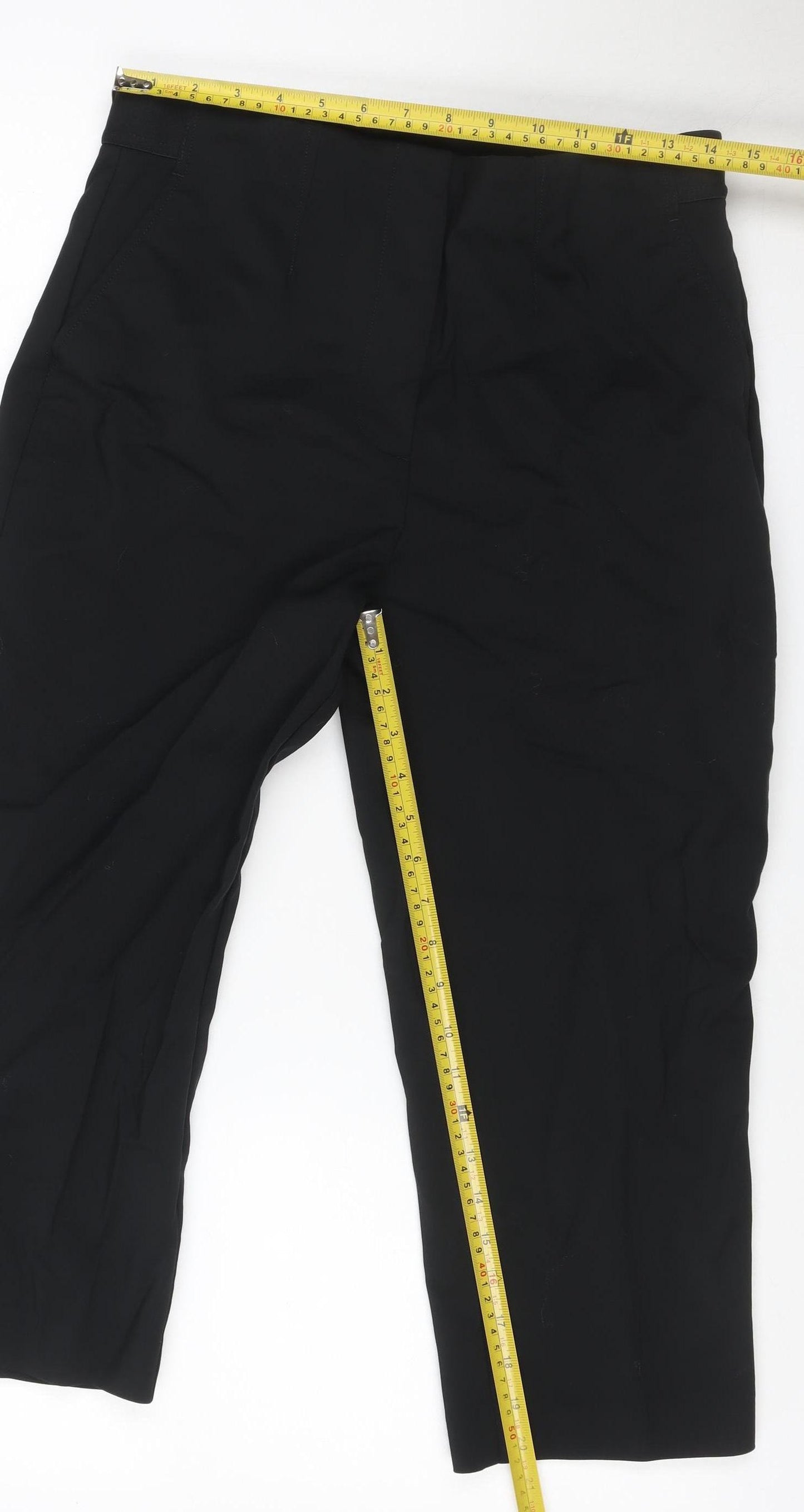 Marks & Spencer Women’s Black Size 14 Straight Leg Smart Trousers