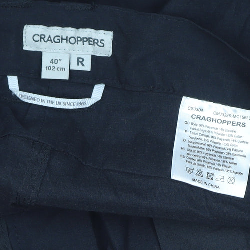 Craghoppers Men’s Black 40in Regular Stretch Outdoor Trousers