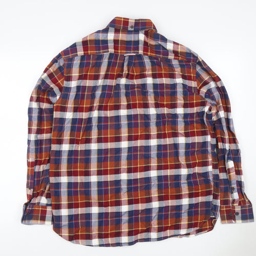 Marks & Spencer Men's Multicoloured L Plaid Cotton Button-Down Shirt