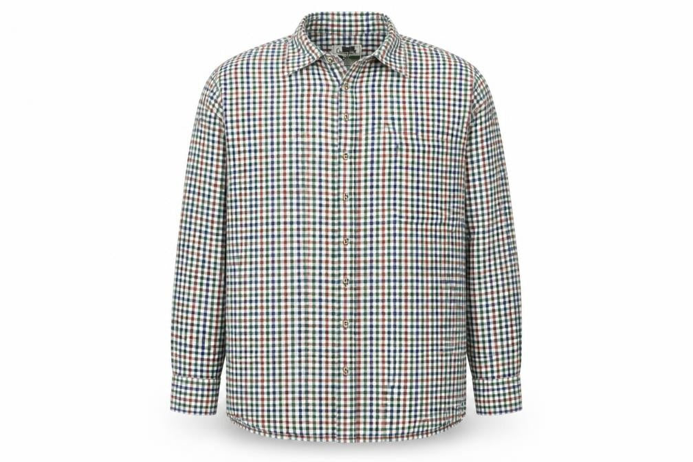 Front view of Champion Men’s 2XL Multicoloured Check Classic Fit Long Sleeve Shirt