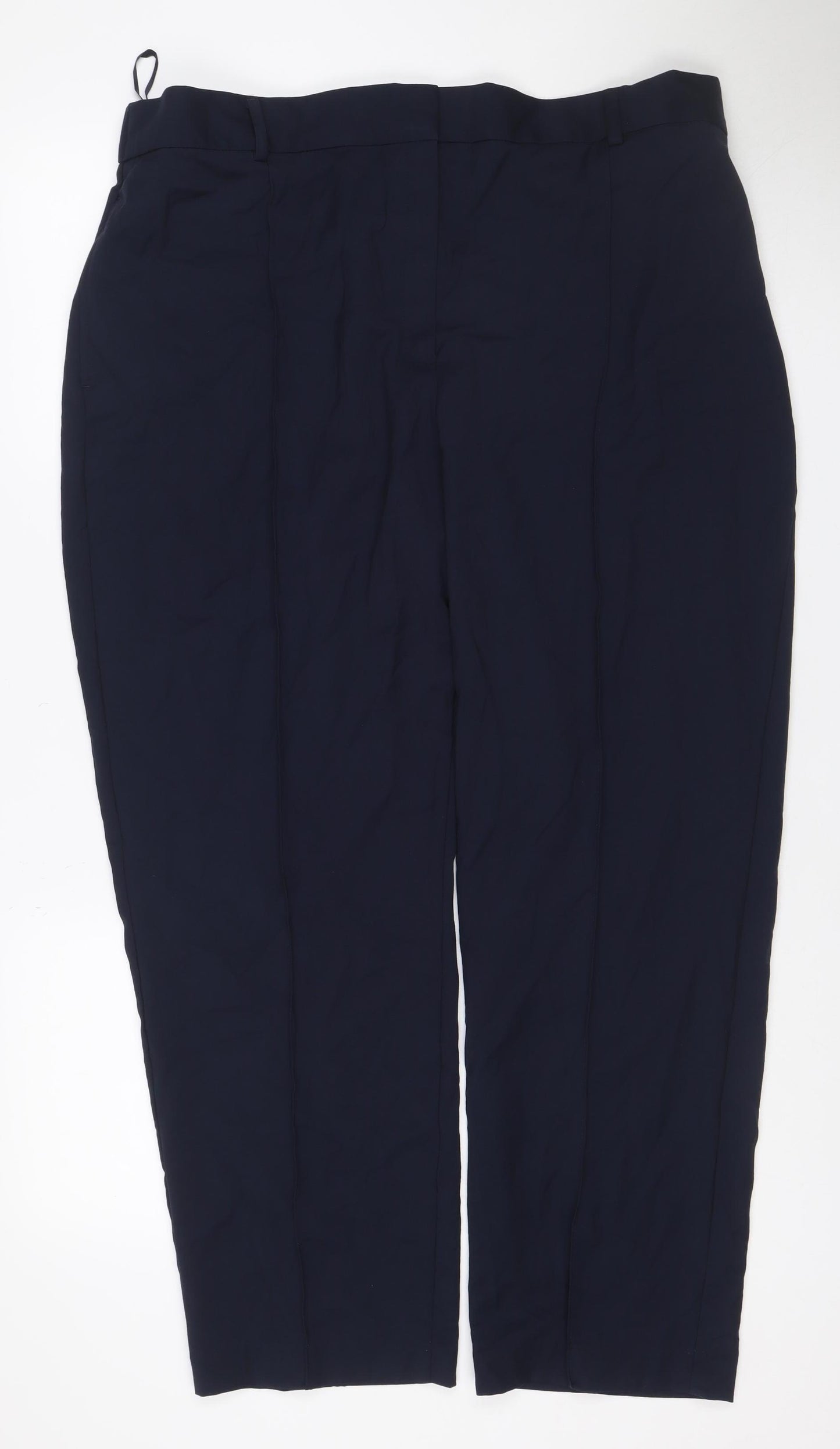 The Freya Women's Navy Size 20 Short Relaxed Straight Trousers