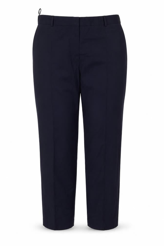 Front view of The Freya Women's Navy, size 20, Short Relaxed Straight Trousers