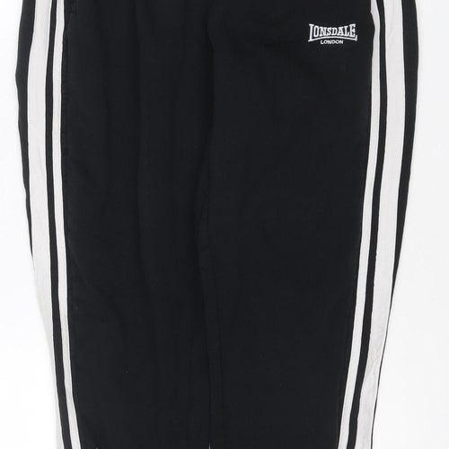 Lonsdale London Women Black UK 12 Jogger Track Pants Side Stripe