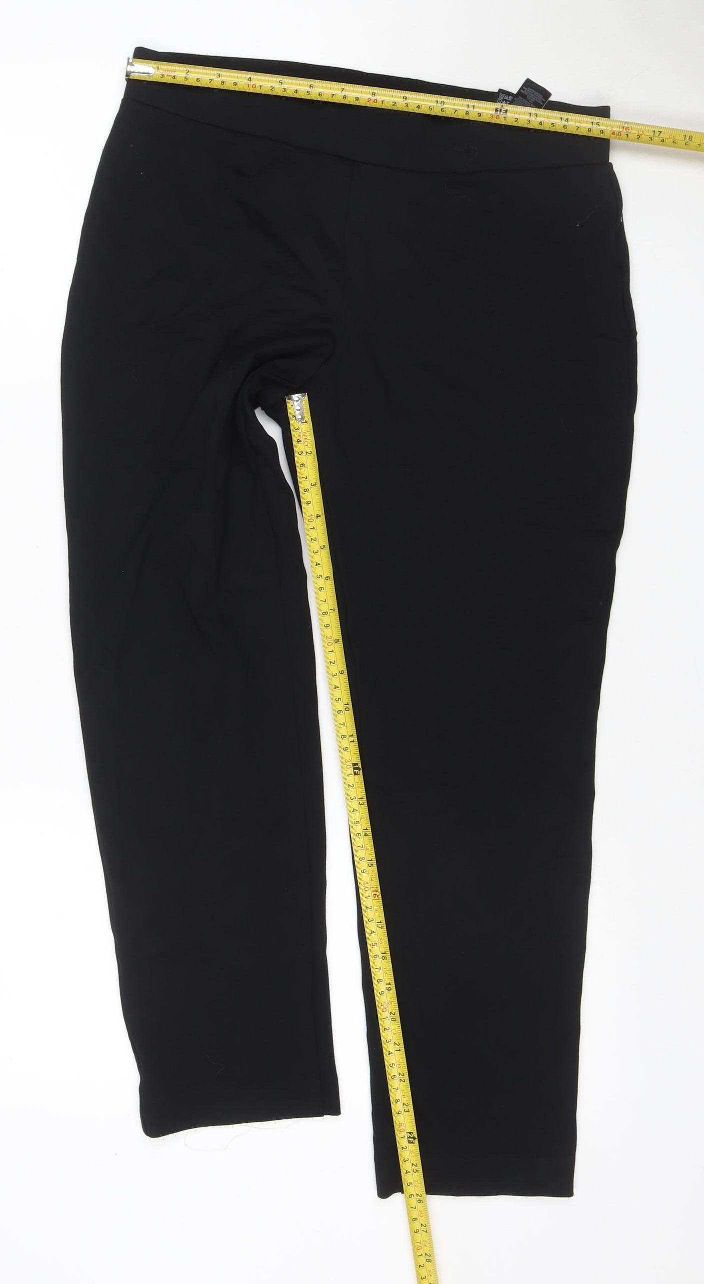 Marks and Spencer Women's Black Size 14 Straight Pull-On Work Trousers