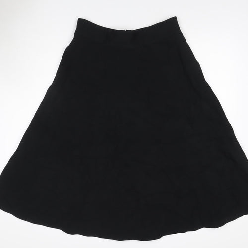 M&S Collection Women’s Black Size 14 Midi Flare Skirt Zip Workwear