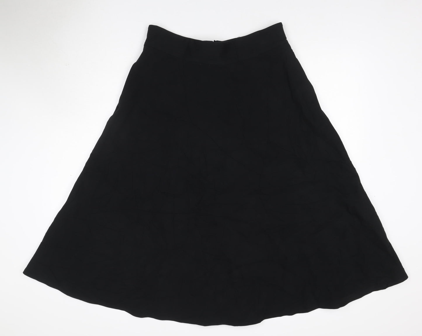 M&S Collection Women’s Black Size 14 Midi Flare Skirt Zip Workwear