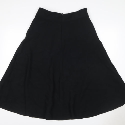 M&S Collection Women’s Black Size 14 Midi Flare Skirt Zip Workwear