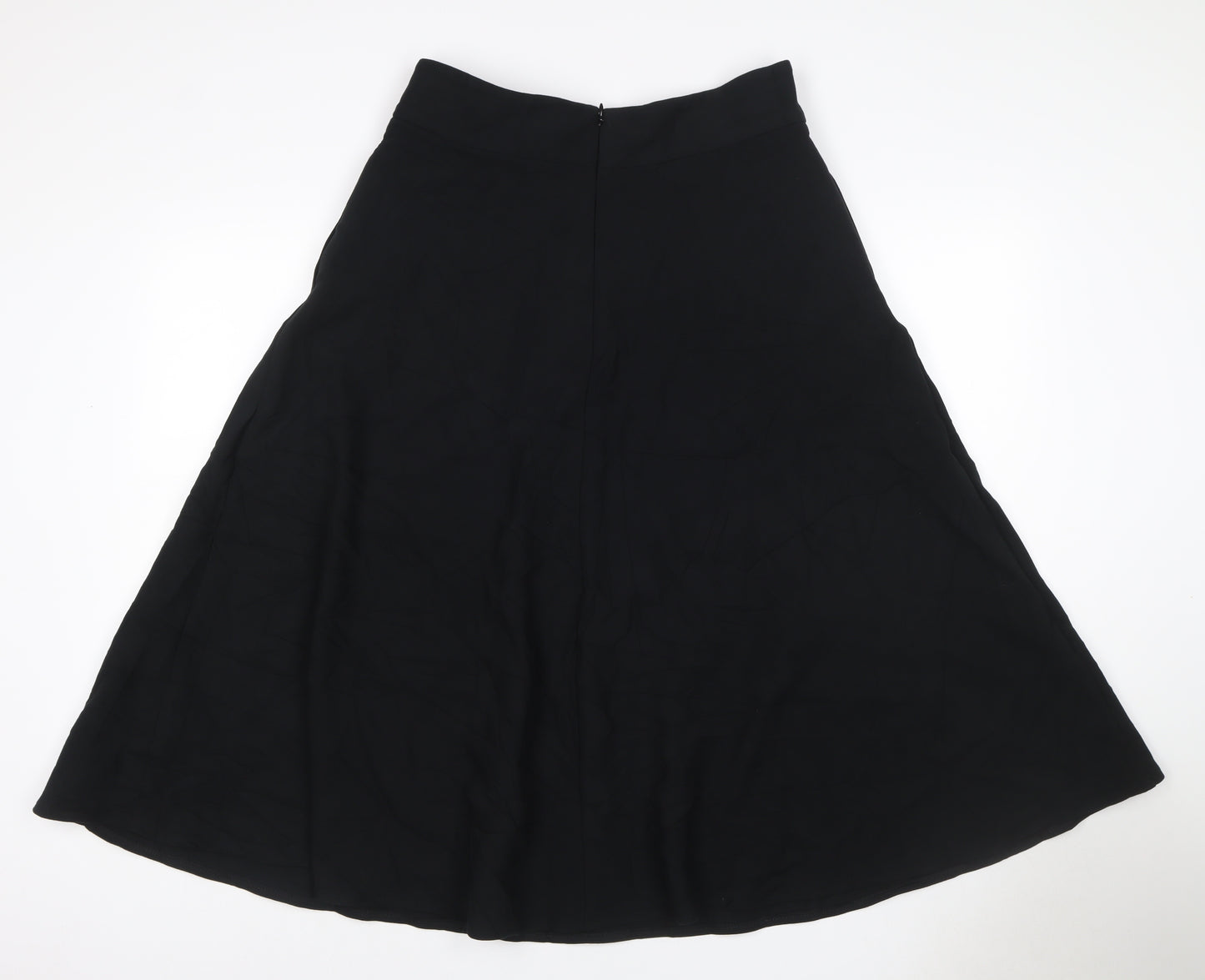 M&S Collection Women’s Black Size 14 Midi Flare Skirt Zip Workwear