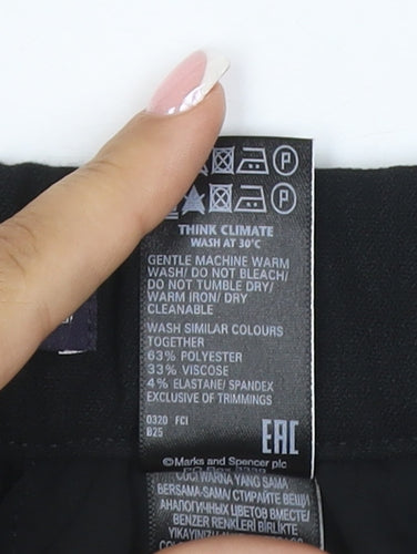 Marks & Spencer Women’s Black Size 8 Short Straight Work Trousers