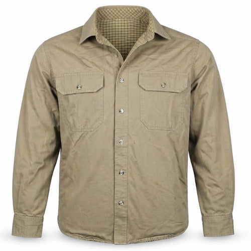 Smith's Workwear Men Beige L Military Cotton Button Jacket