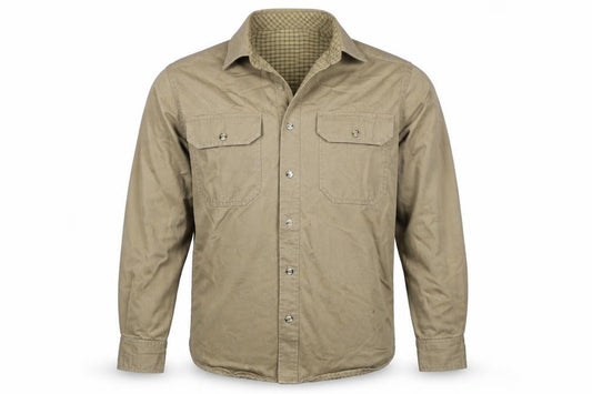 Smith's Workwear Men Beige L Military Cotton Button Jacket