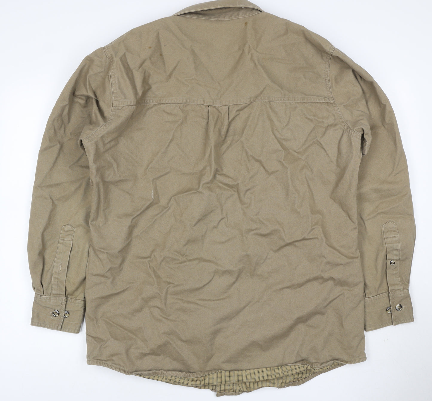 Smith's Workwear Men Beige L Military Cotton Button Jacket