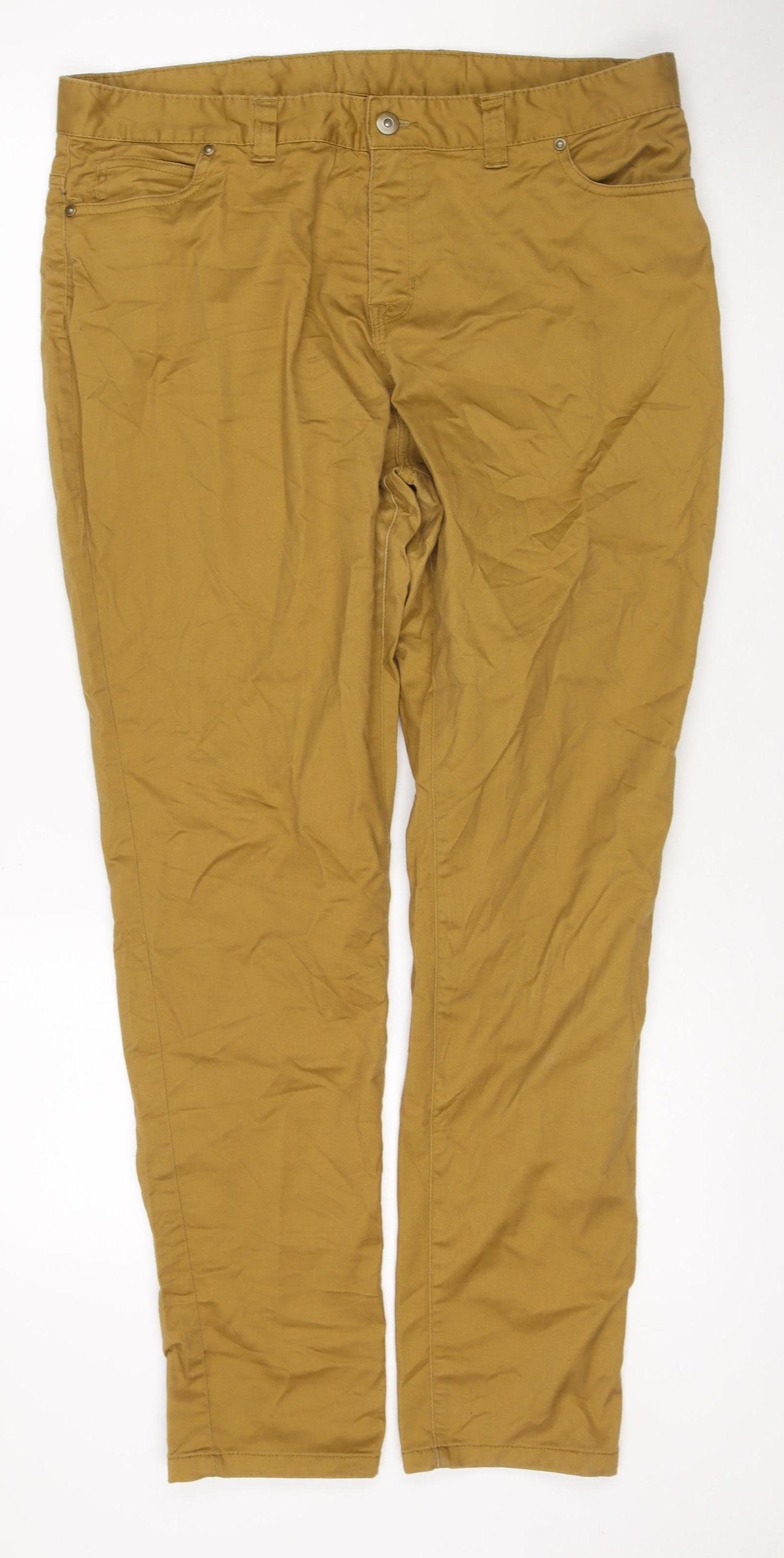 Denim Co. Men’s Brown Khaki Stretch Jeans XL Regular 5 Pocket