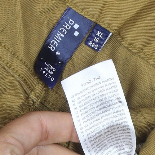 Denim Co. Men’s Brown Khaki Stretch Jeans XL Regular 5 Pocket