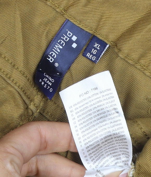 Denim Co. Men’s Brown Khaki Stretch Jeans XL Regular 5 Pocket