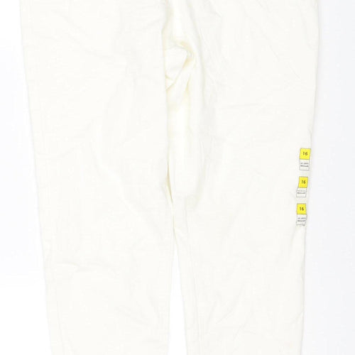 Marks & Spencer Women Ivory UK 16 Straight Stretch Jeans Regular