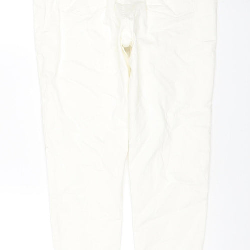 Marks & Spencer Women Ivory UK 16 Straight Stretch Jeans Regular