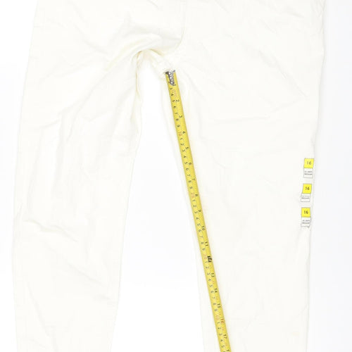 Marks & Spencer Women Ivory UK 16 Straight Stretch Jeans Regular