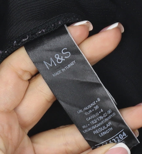 M&S Women’s Black Size 8 Regular Straight Stretch Trousers