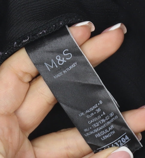 M&S Women’s Black Size 8 Regular Straight Stretch Trousers