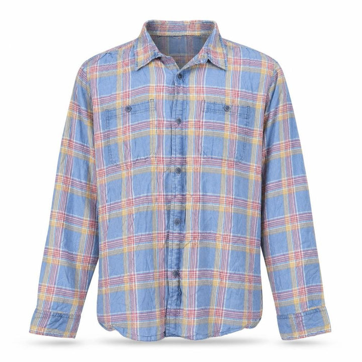 FatFace Men's Blue Check Cotton XL Long Sleeve Button-Up Casual Shirt