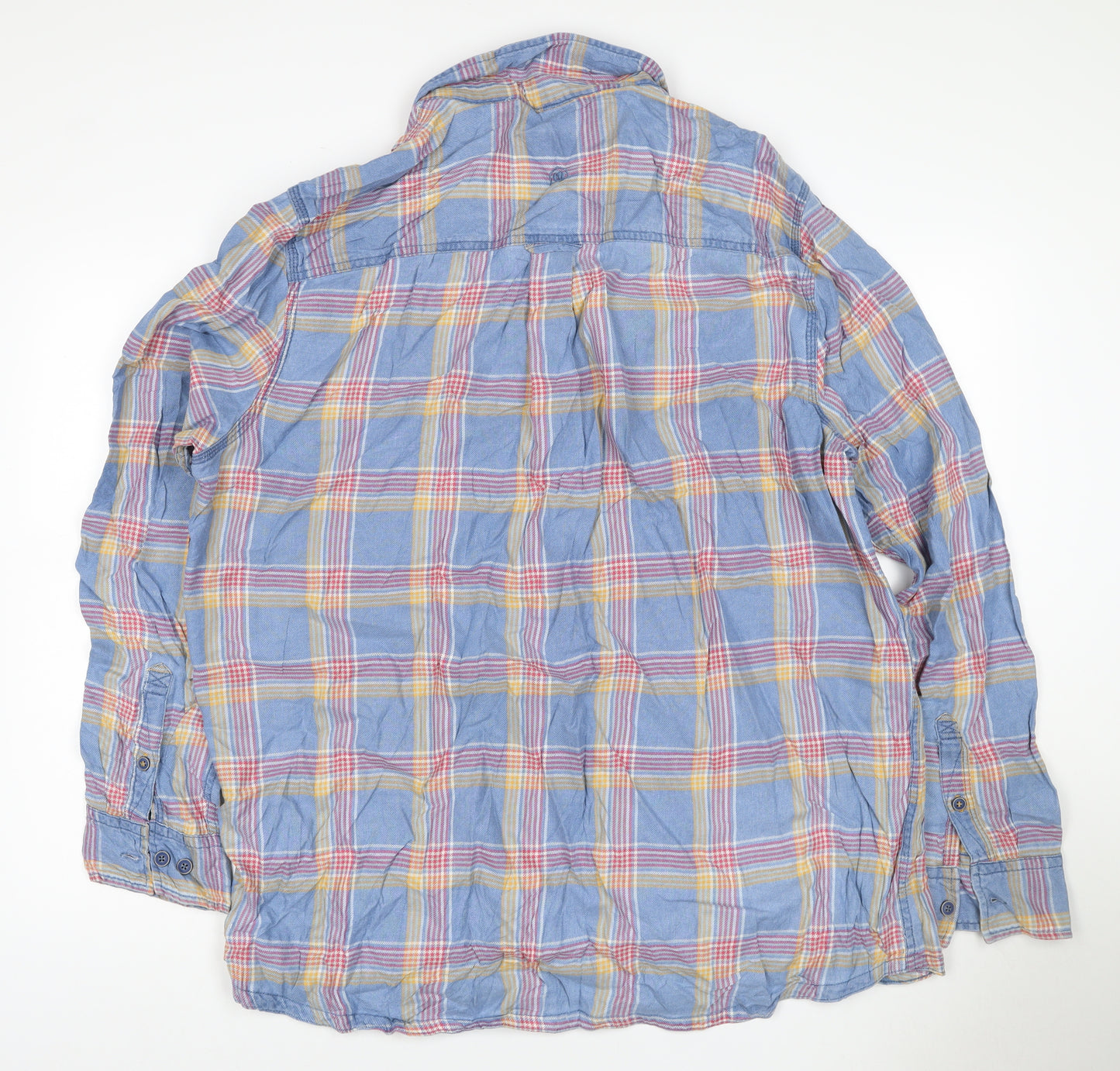 Fat Face Men's Blue Check Cotton XL Long Sleeve Button-Up Casual Shirt
