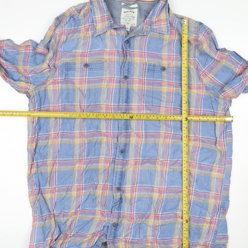 Fat Face Men's Blue Check Cotton XL Long Sleeve Button-Up Casual Shirt