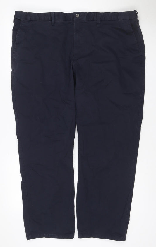 Marks & Spencer Men's Blue 44 Classic Fit Stretch Chino Trousers