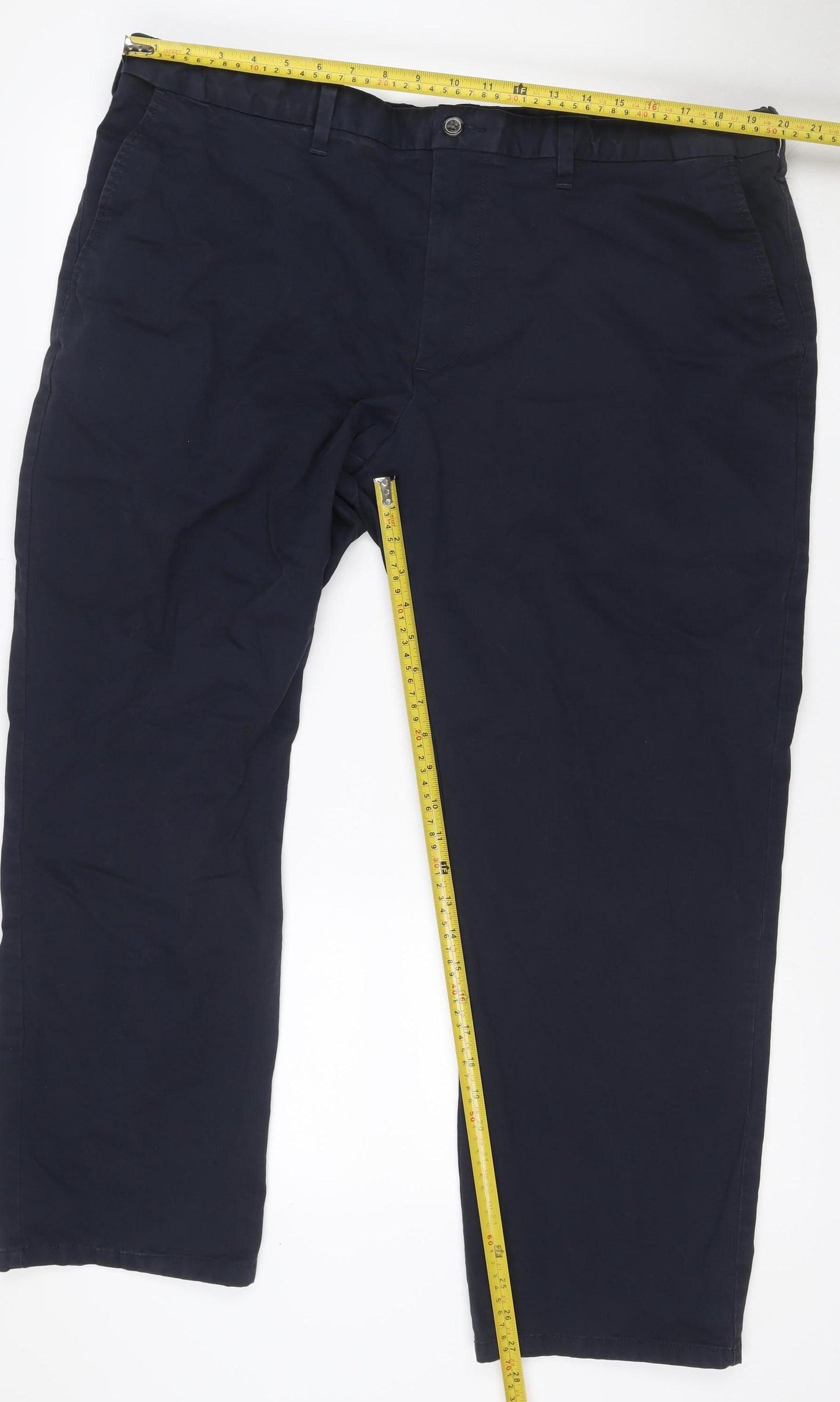 Marks & Spencer Men's Blue 44 Classic Fit Stretch Chino Trousers