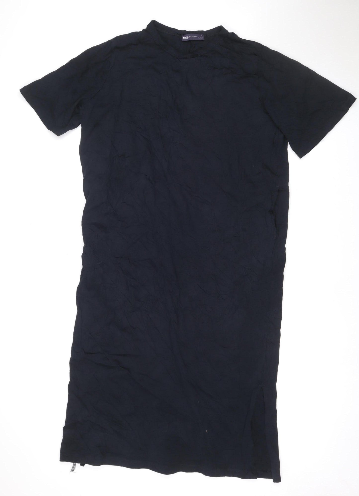 Marks and Spencer Women Black Size 14 Shift Knee Length Dress