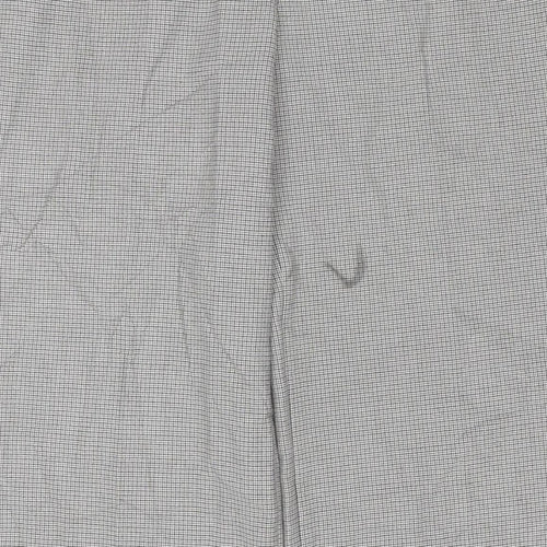 M&S Collection Women Grey Check Straight Trousers Size 14 Short