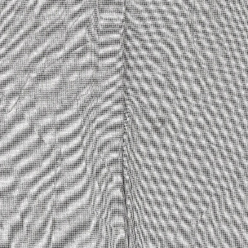 M&S Collection Women Grey Check Straight Trousers Size 14 Short